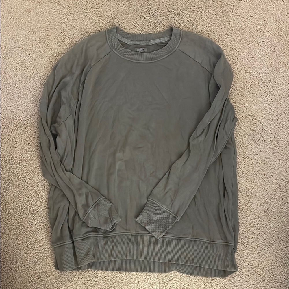 Aerie Gray Crewneck Sweater Soft Cotton Blend